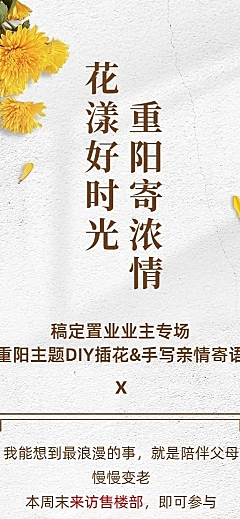 房地产重阳节节日活动简约实景长图海报