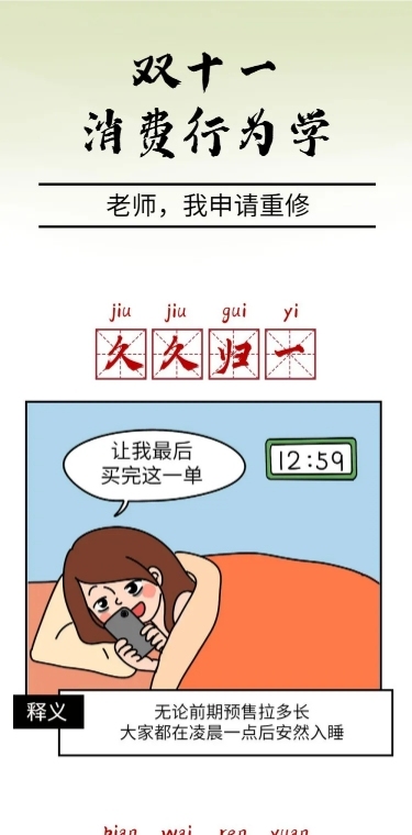 双十一消费行为学趣味长图条漫