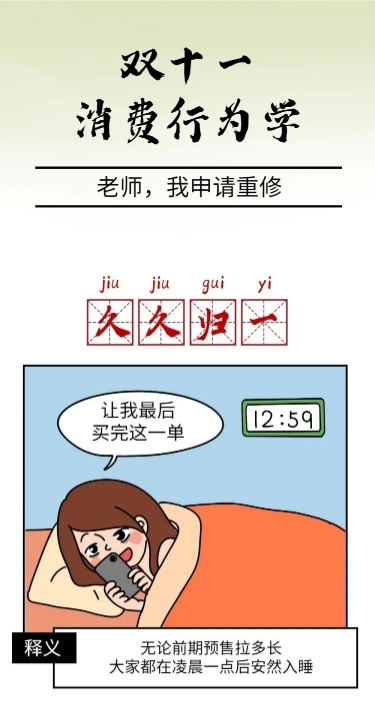 双十一消费行为学趣味长图条漫