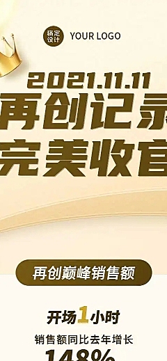 H5长页简约双11捷报回顾成绩单喜报战绩