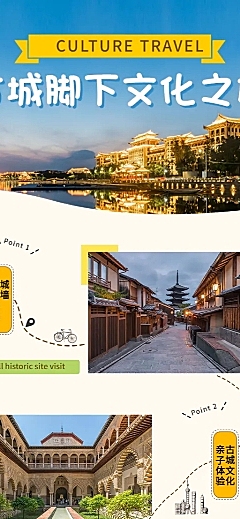 冬季旅游古城文化线路营销长图海报