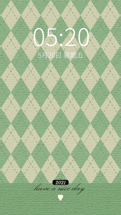 简约绿色棋盘格手机壁纸