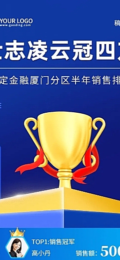 金融保险表彰颁奖简约喜报长图海报