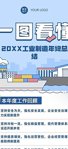 扁平一图读懂政务年终汇报总结文章长图