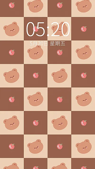 奶茶色棋盘格秋冬手机壁纸