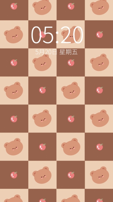 奶茶色棋盘格秋冬手机壁纸预览效果