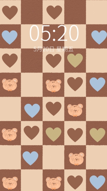 奶茶色棋盘格秋冬手机壁纸预览效果
