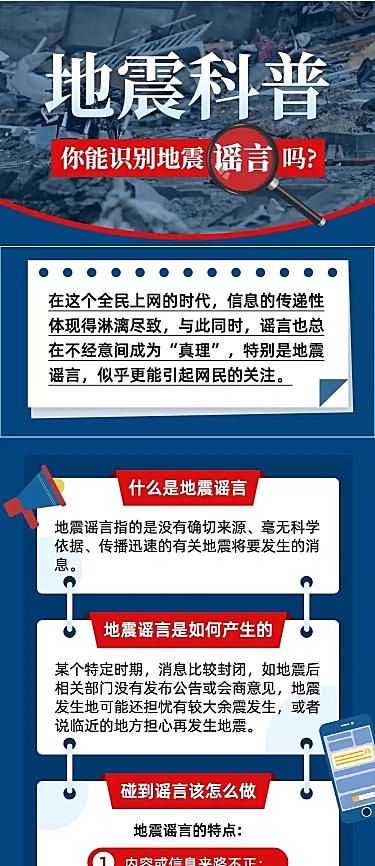 地震知识科普排版文章长图