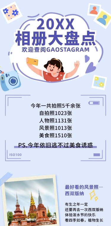 元旦趣味相册年终总结长图