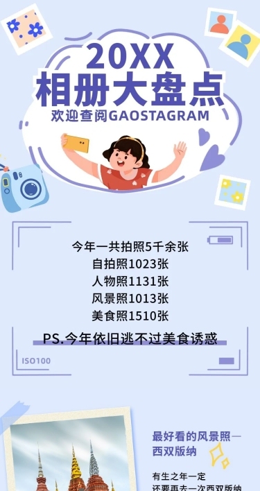 元旦趣味相册年终总结长图