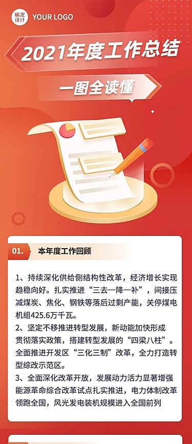 一图读懂年度工作总结汇报文章长图