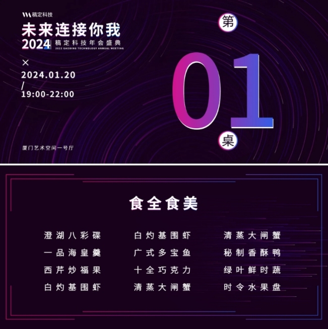 未来连接你我可印刷企业年会桌牌预览效果