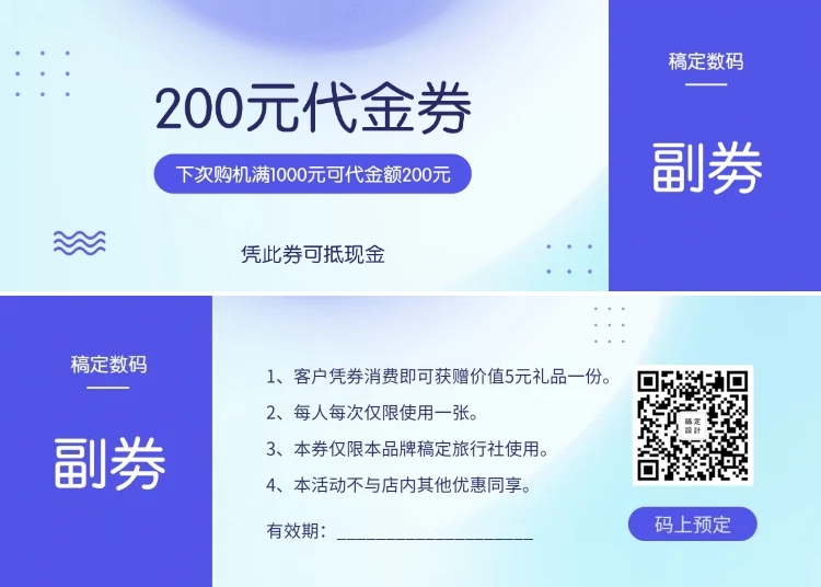 数码电子代金券优惠券预览效果