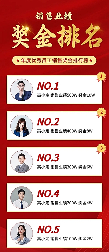 金融保险排行榜喜报红金长图海报