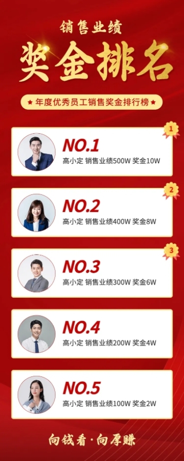 金融保险排行榜喜报红金长图海报预览效果