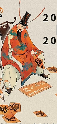 H5长页新年春节祝福中国风插画