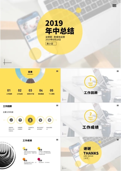 商务新媒体运营年中总结PPT
