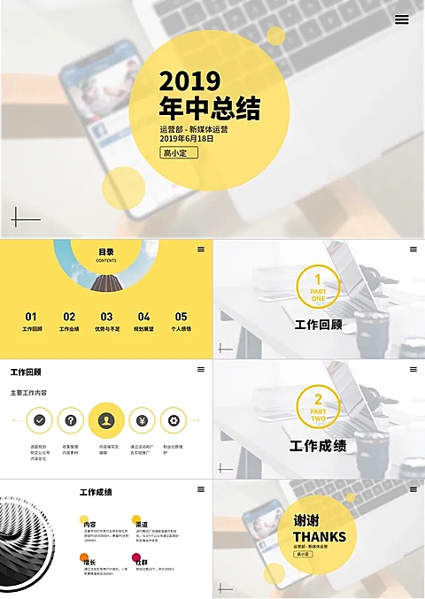 商务新媒体运营年中总结PPT
