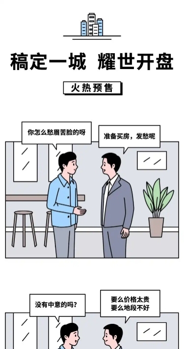 地产对话话题趣味互动条漫长图