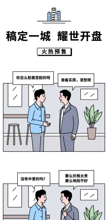 地产对话话题趣味互动条漫长图