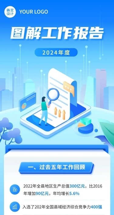 一图读懂政务年终汇报工作总结文章长图