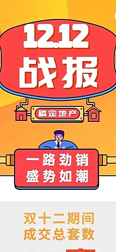 双十二地产服务喜报时尚长图海报