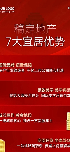 房地产优势买房话术喜庆长图海报