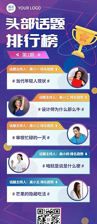 头部话题排行榜营销长图海报