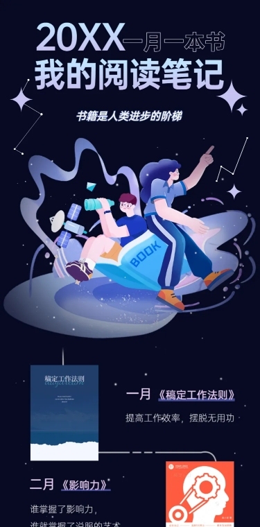元旦趣味年终读书笔记总结长图