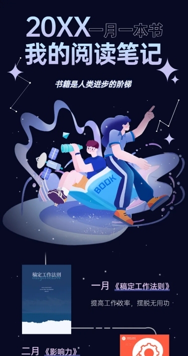 元旦趣味年终读书笔记总结长图