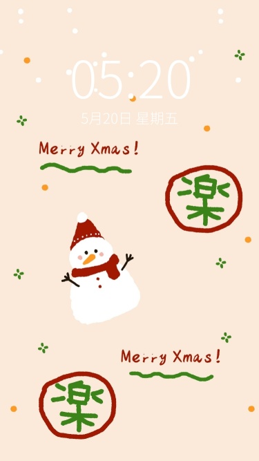 圣诞雪人可爱手机壁纸