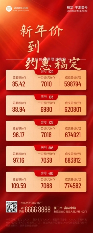 新年地产服务节日营销喜庆长图海报预览效果
