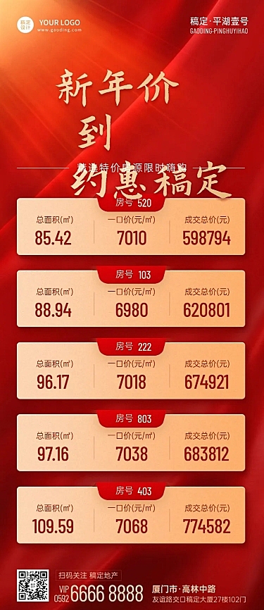 新年地产服务节日营销喜庆长图海报