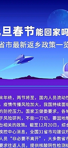 H5长页简约政务元旦春节31省市最新返乡政策一览