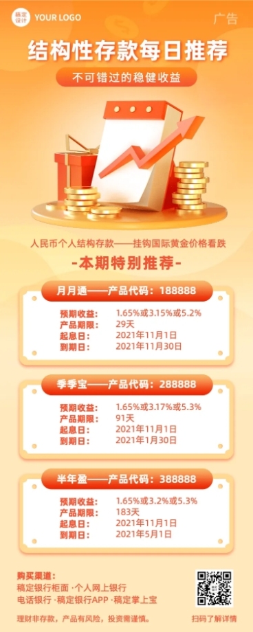 金融保险产品推广营销长图海报预览效果