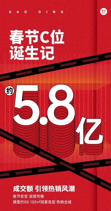 房地产春节战绩收官喜报营销海报