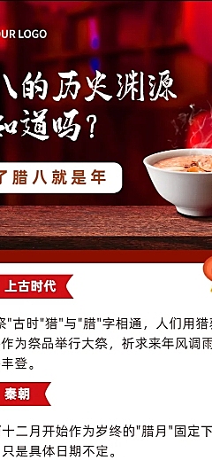 腊八节习俗科普实景长图海报