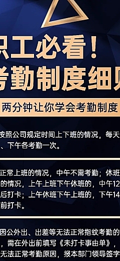 企业制度规范商务黑金长图海报