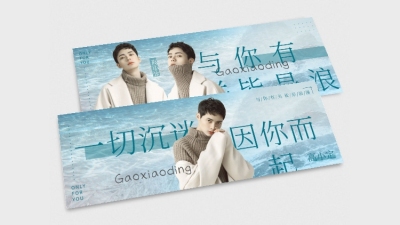 清爽风明星横版应援手幅