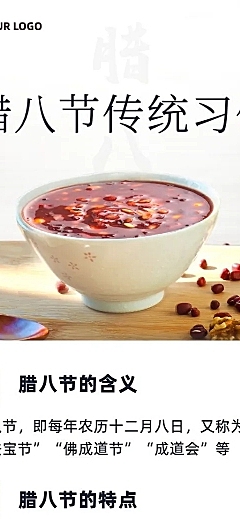 腊八节传统节日习俗科普长图海报