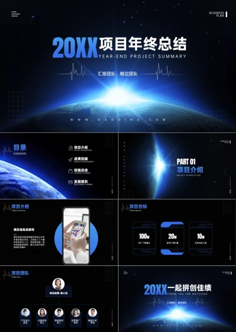 项目年终总结互联网行业预览效果