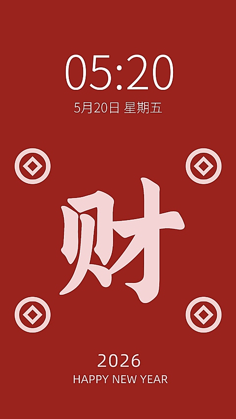 春节大字祝福手机壁纸