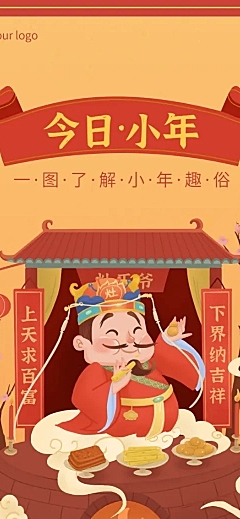 小年习俗科普介绍插画文章长图
