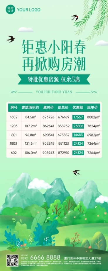房地产优惠促销价格表长图海报预览效果