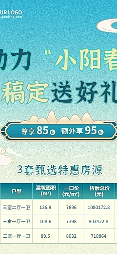 房地产优惠促销产品营销长图海报