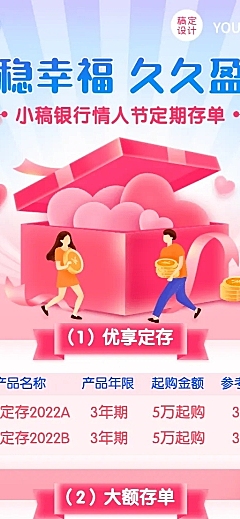 情人节金融保险投资推广营销长图海报