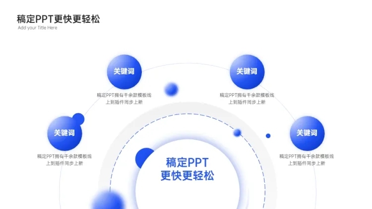 总分关系4项PPT图文页预览效果