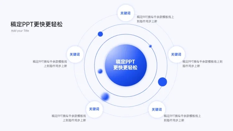 总分关系5项PPT图文页预览效果