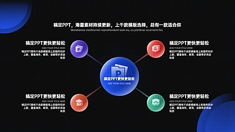 总分关系4项PPT图文页