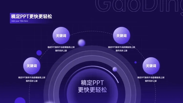 总分关系4项PPT图文页预览效果